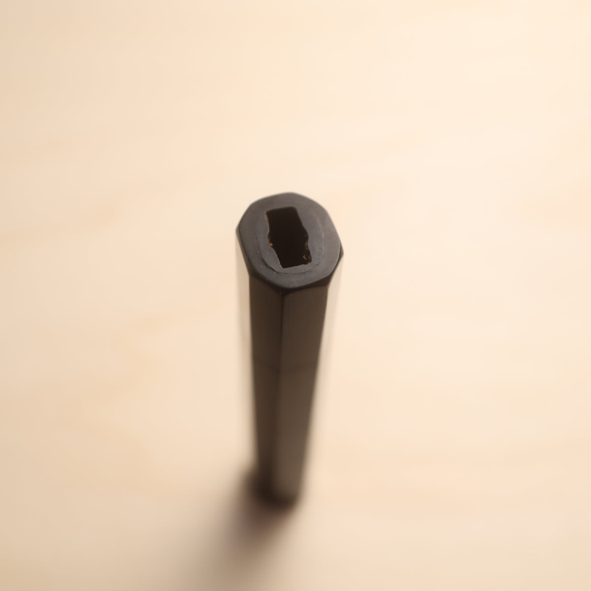 Handmade Octagonal Wa-Handle 135mm - Black Ebony with Double Buffalo Horn