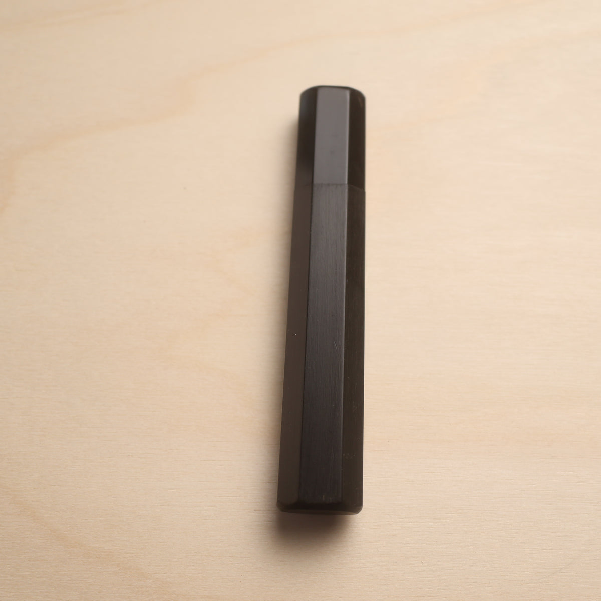 Handmade Octagonal Wa-Handle 135mm - Black Ebony with Black Buffalo Horn Ferrule