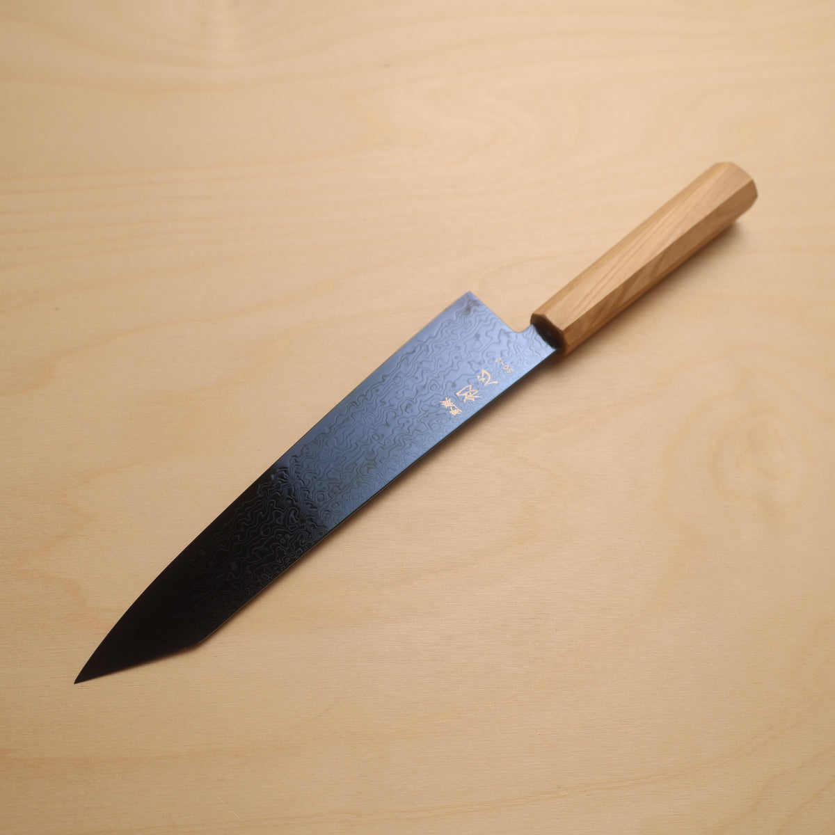 Hatsukokoro Ryuhyo SG2 Blue Coating Damascus Kiritsuke Gyuto 240mm - Olive Wood Handle