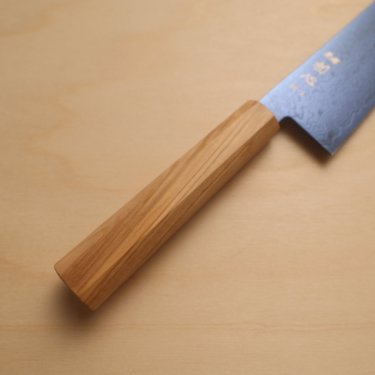 Hatsukokoro Ryuhyo SG2 Blue Coating Damascus Kiritsuke Gyuto 240mm - Olive Wood Handle