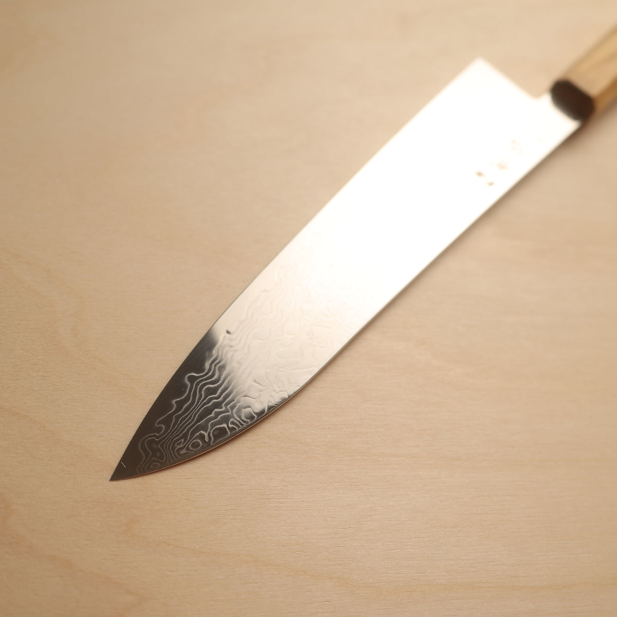 Hatsukokoro Ryuhyo SG2 Damascus Migaki Gyuto 210mm - Olive Wood Handle