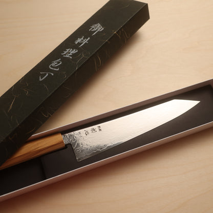 Hatsukokoro Ryuhyo SG2 Damascus Migaki Kiritsuke Gyuto 240mm Olive wood handle