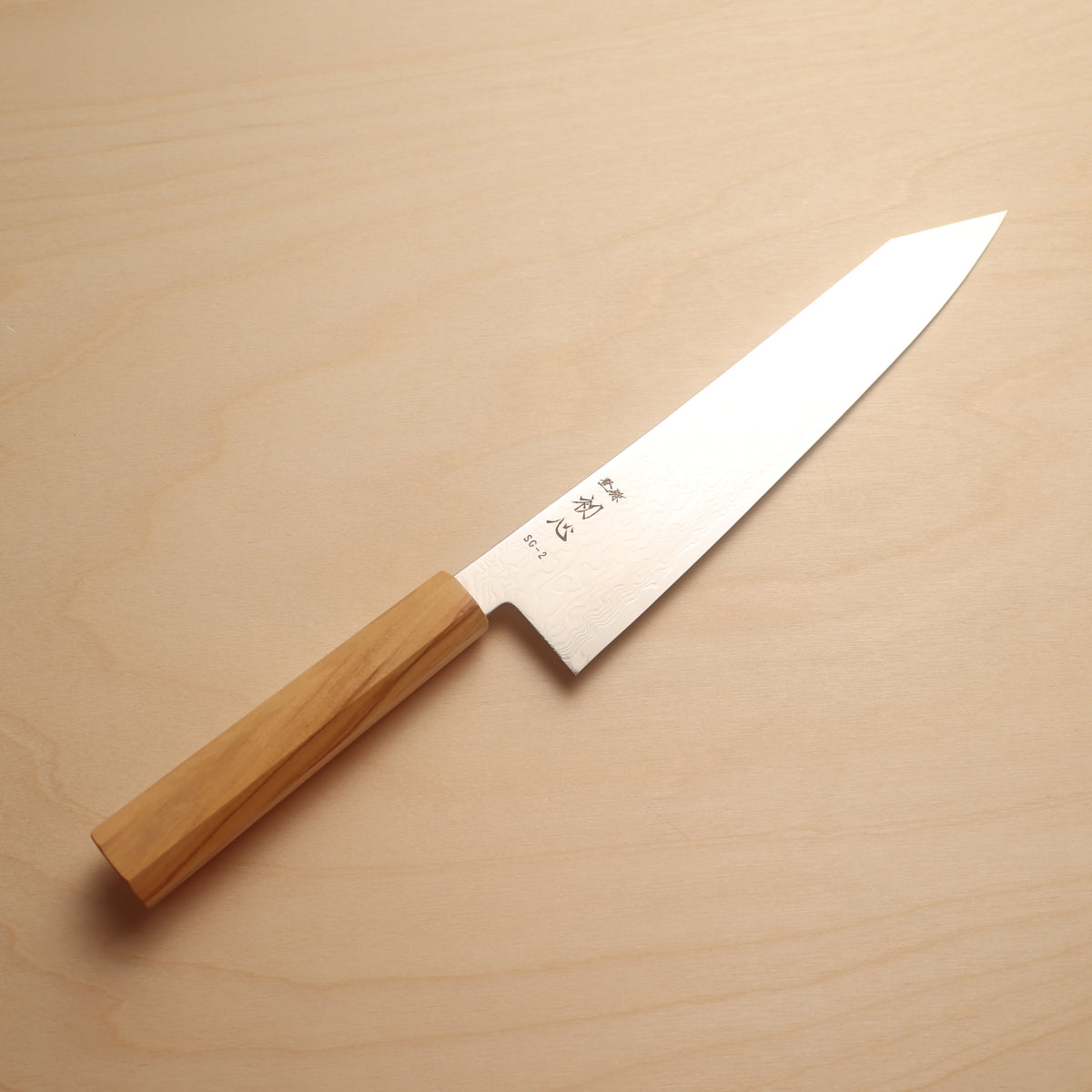 Hatsukokoro Ryuhyo SG2 Damascus Migaki Kiritsuke Gyuto 240mm Olive wood handle