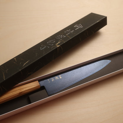 Hatsukokoro Ryuhyo SG2 Blue Coating Damascus Gyuto 210mm - Olive Wood Handle