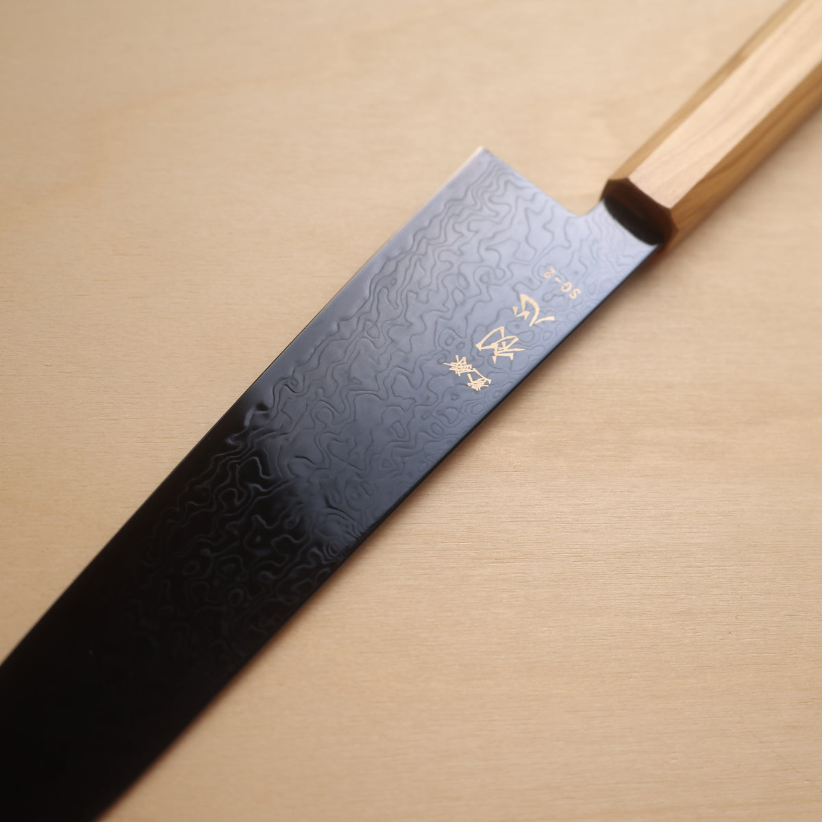 Hatsukokoro Ryuhyo SG2 Blue Coating Damascus Gyuto 210mm - Olive Wood Handle