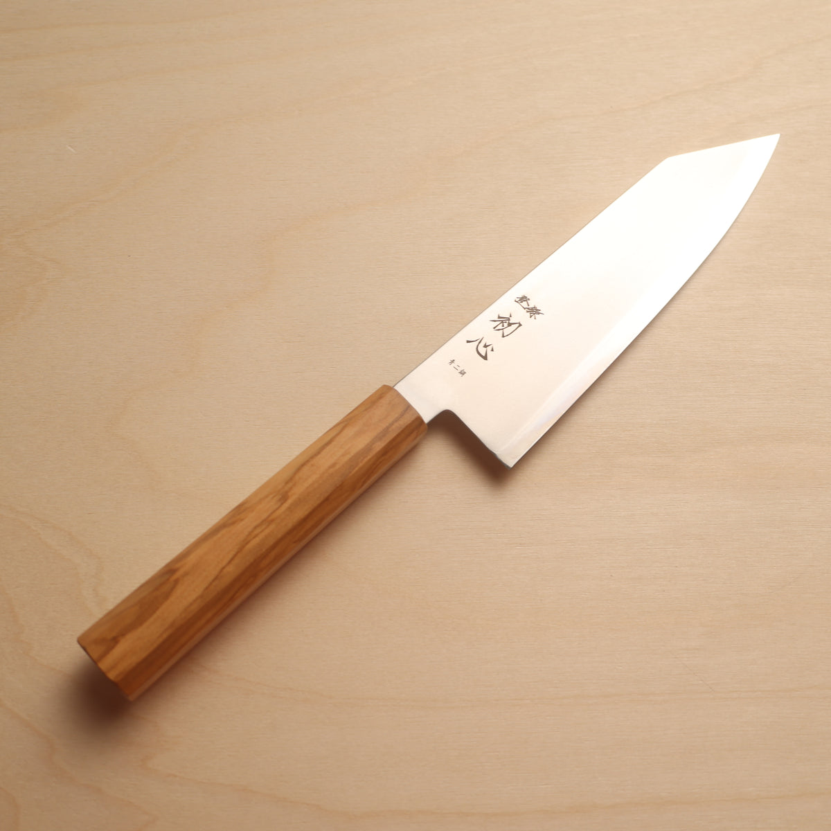 Hatsukokoro Kaijin Blue #2 Stainless Clad Bunka 180mm - Olive Wood Handle