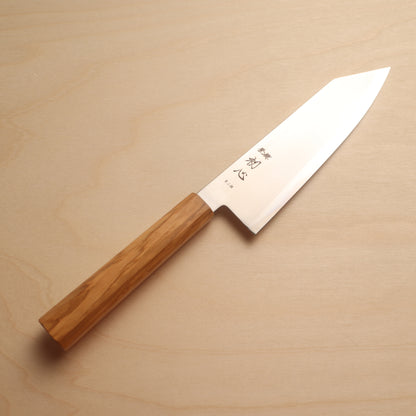 Hatsukokoro Kaijin Blue #2 Stainless Clad Bunka 180mm - Olive Wood Handle