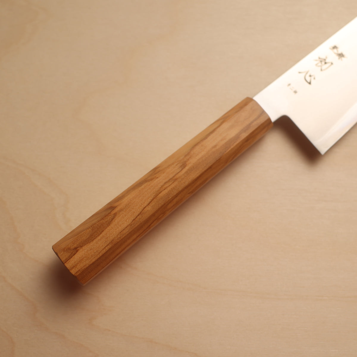 Hatsukokoro Kaijin Blue #2 Stainless Clad Bunka 180mm - Olive Wood Handle