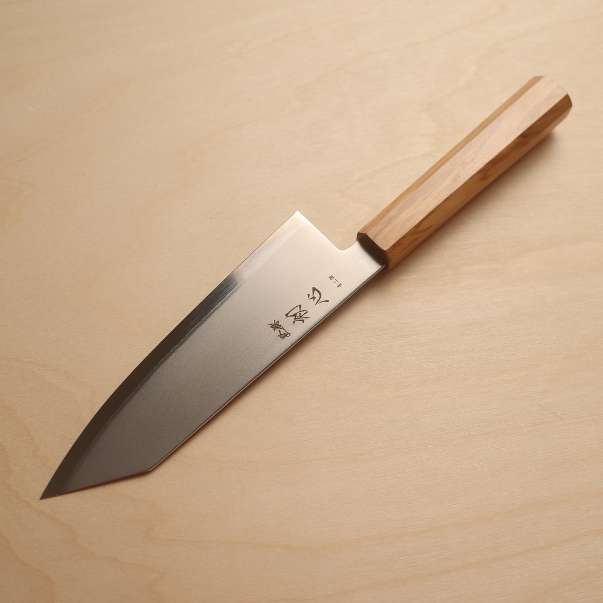 Hatsukokoro Kaijin Blue #2 Stainless Clad Bunka 180mm - Olive Wood Handle