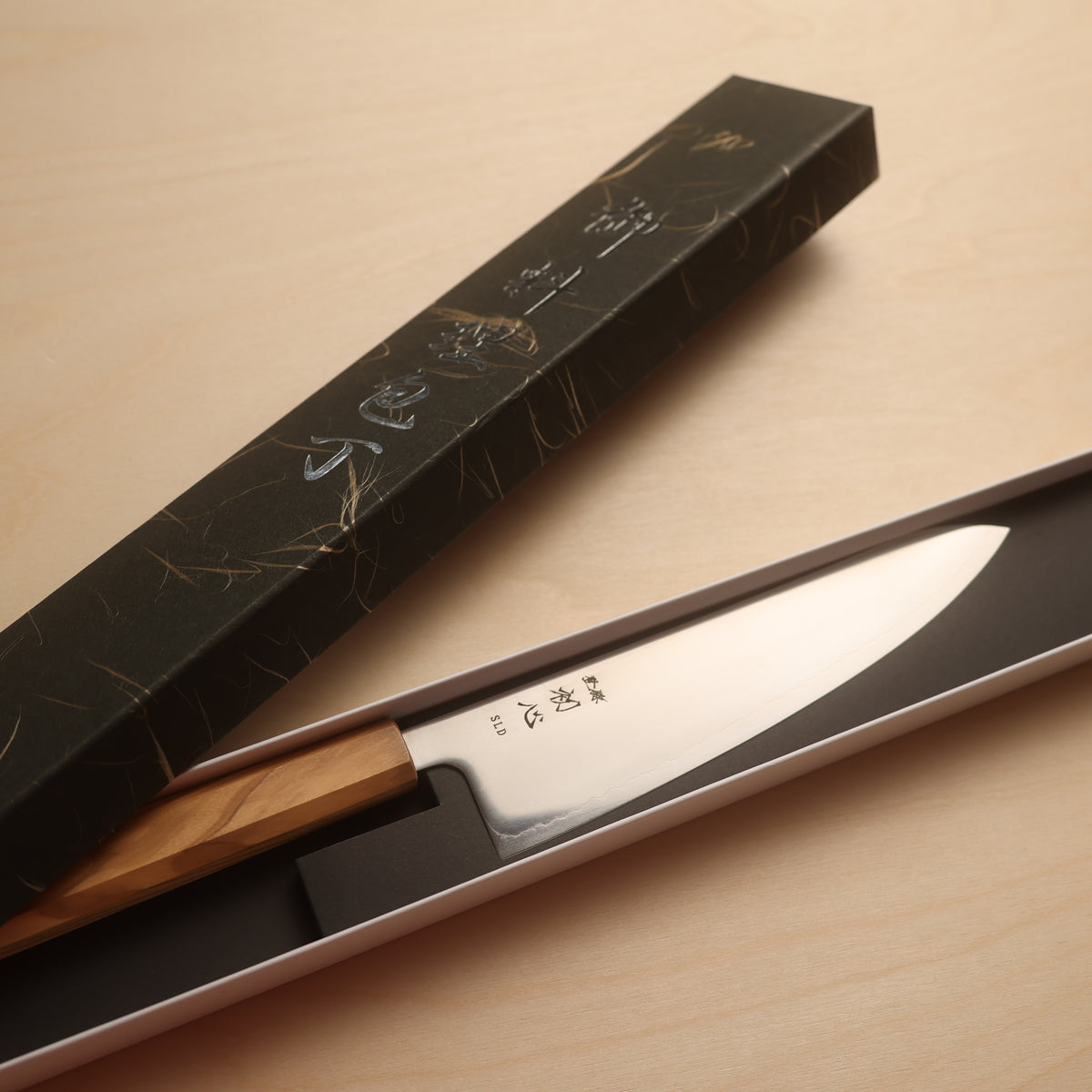 Hatsukokoro Hikari SLD Stainless Clad Gyuto 210mm - Olive Wood Handle