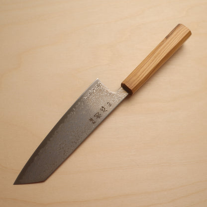 Hatsukokoro Hikari SLD Stainless Clad Kiritsuke Santoku 170mm - Olive Wood Handle