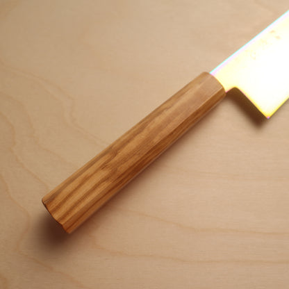 Hatsukokoro Ryuhyo SG2 Rainbow Coating Damascus Kiritsuke Gyuto 210mm - Olive Wood Handle