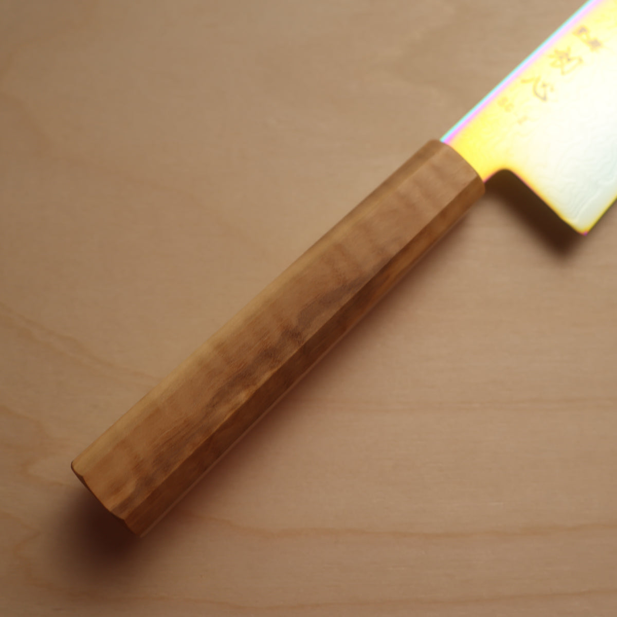 Hatsukokoro Ryuhyo SG2 Rainbow Coating Damascus Gyuto 210mm - Olive Wood Handle