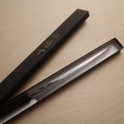 Akazawa Arashi VG10 Kyomen Tsurugi Yanagiba 300mm - Ebony Handle