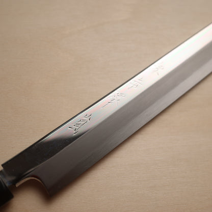 Akazawa Arashi VG10 Kyomen Tsurugi Yanagiba 300mm - Ebony Handle