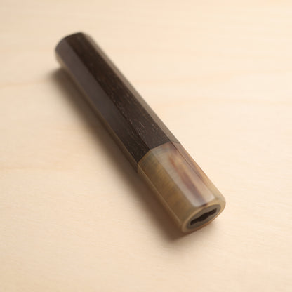 Handmade Octagonal Wa-Handle 135mm - Rosewood with Tiger Buffalo Horn Ferrule