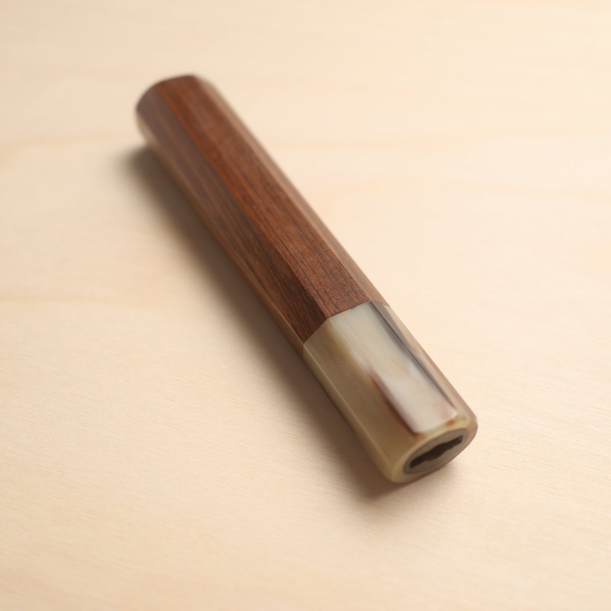 Handmade Octagonal Wa-Handle 135mm - Rosewood with Tiger Buffalo Horn Ferrule