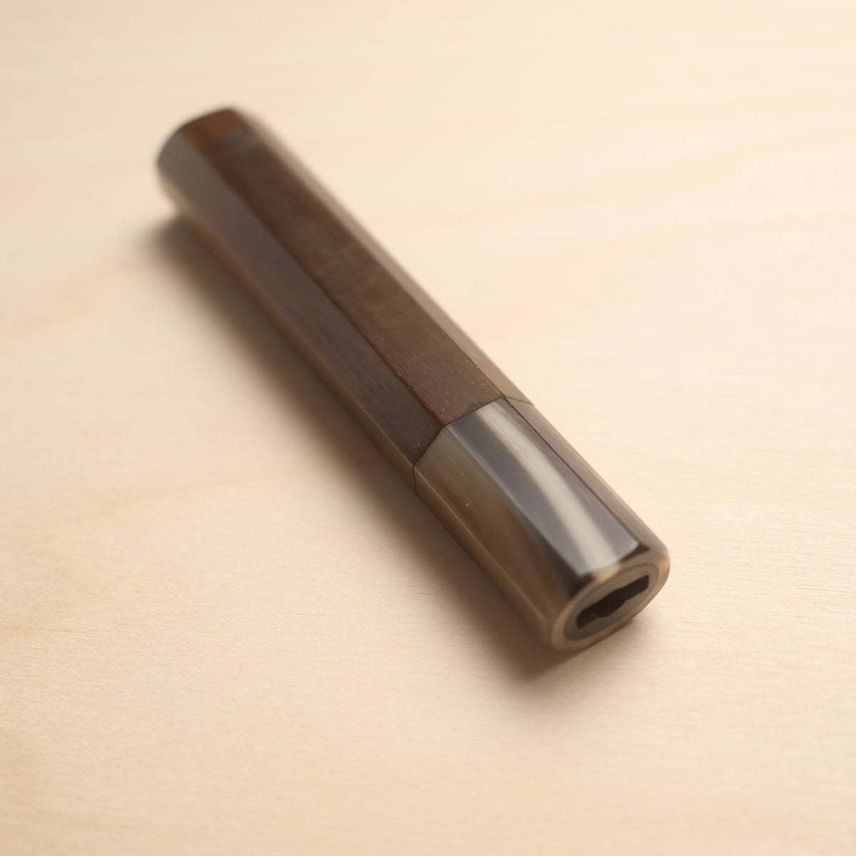 Handmade Octagonal Wa-Handle 135mm - Rosewood with Tiger Buffalo Horn Ferrule