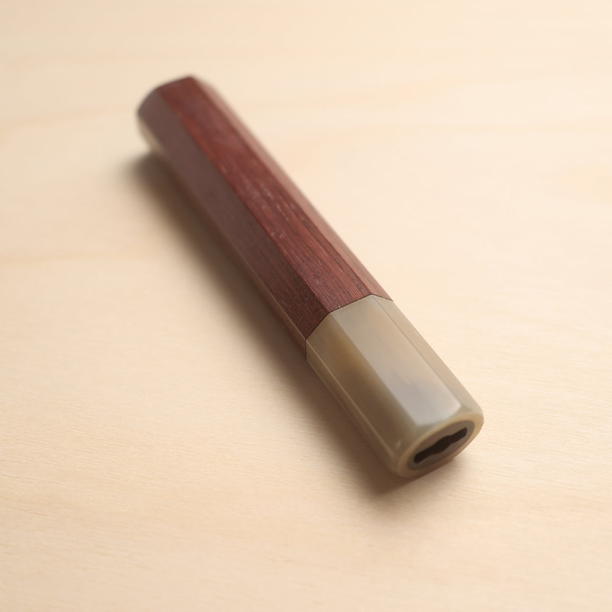 Handmade Octagonal Wa-Handle 135mm - Rosewood with Tiger Buffalo Horn Ferrule