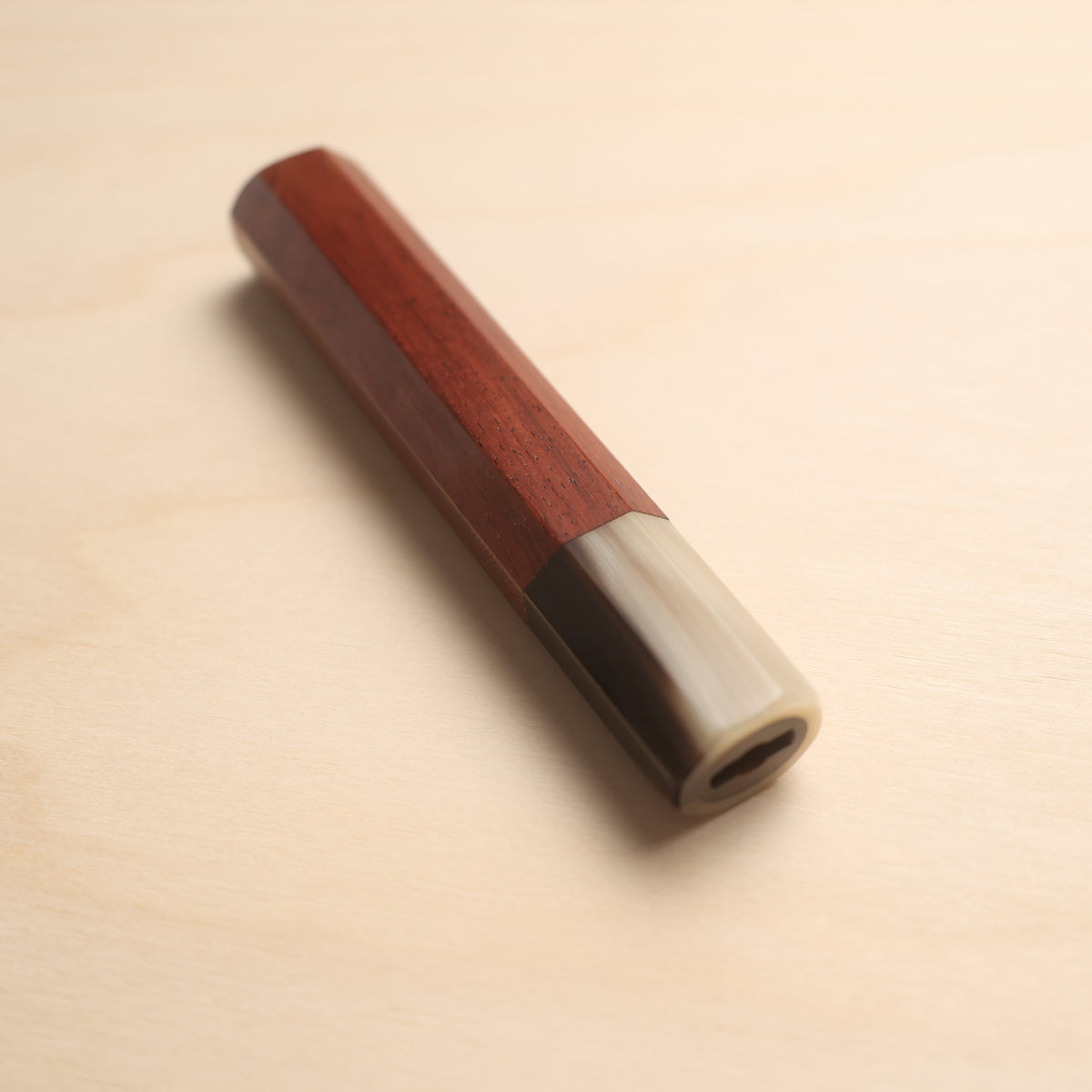 Handmade Octagonal Wa-Handle 135mm - Rosewood with Tiger Buffalo Horn Ferrule
