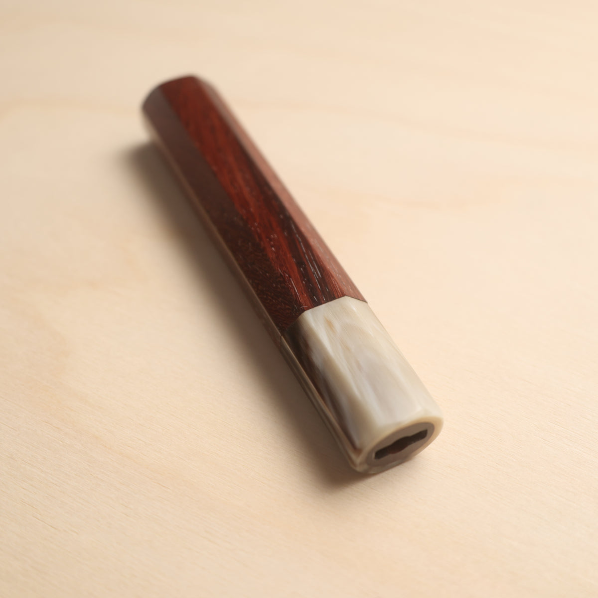 Handmade Octagonal Wa-Handle 135mm - Rosewood with Tiger Buffalo Horn Ferrule