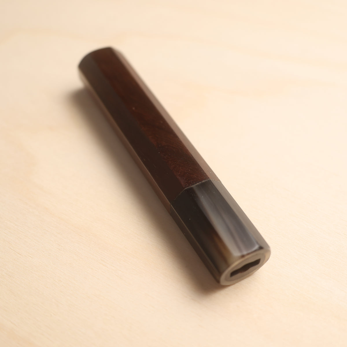 Handmade Octagonal Wa-Handle 135mm - Rosewood with Tiger Buffalo Horn Ferrule
