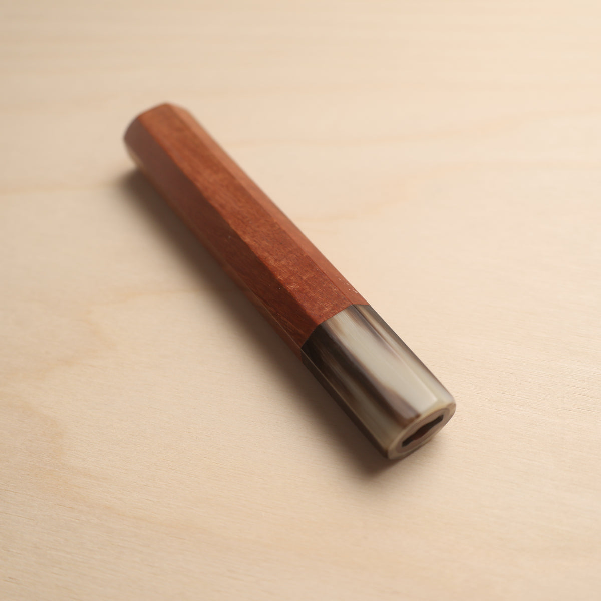 Handmade Octagonal Wa-Handle 145mm - Rosewood with Tiger Blonde Buffalo Horn Ferrule