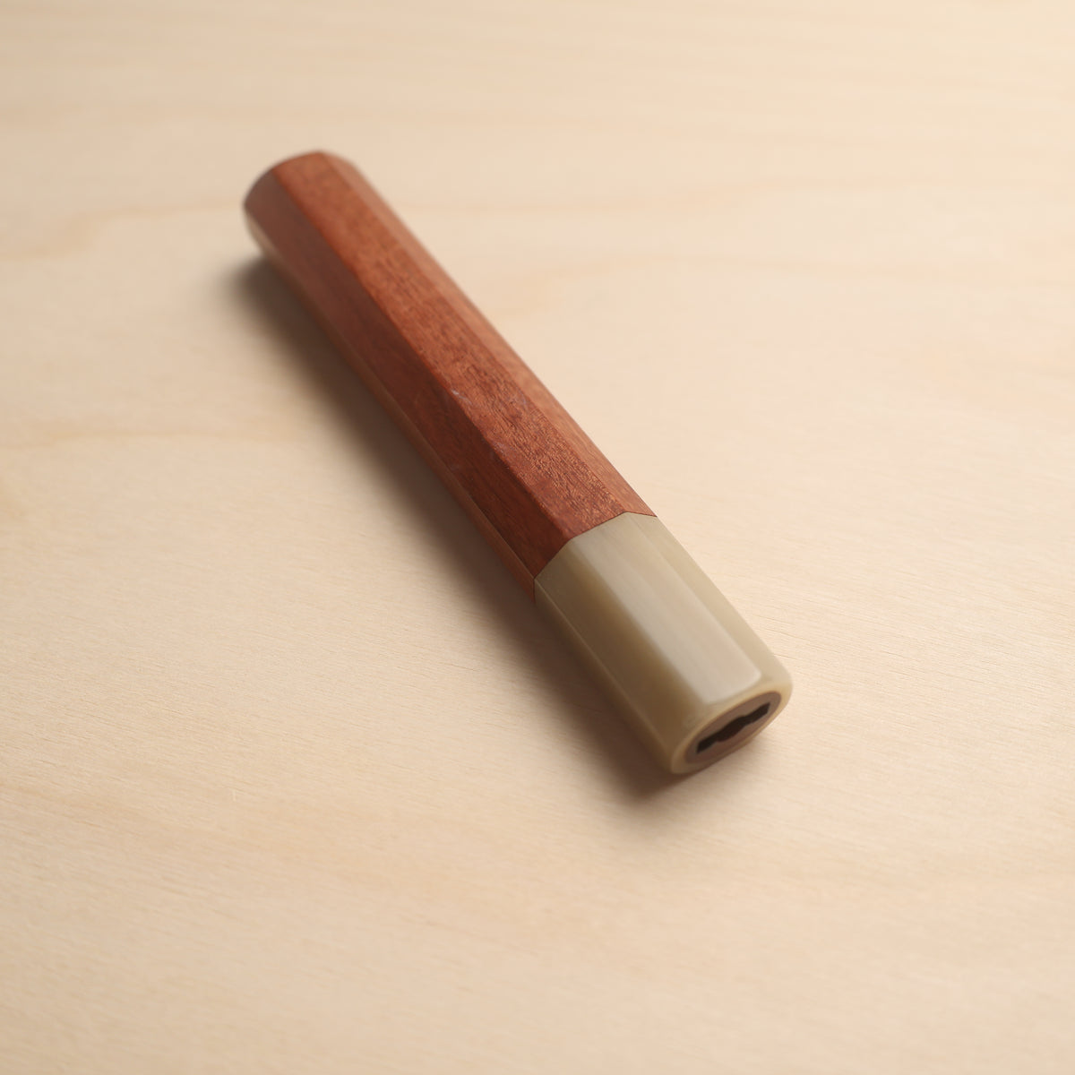Handmade Octagonal Wa-Handle 145mm - Rosewood with Tiger Blonde Buffalo Horn Ferrule
