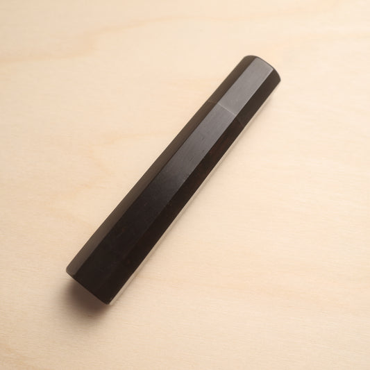 Handmade Octagonal Wa-Handle 135mm - Black Ebony with Double Buffalo Horn