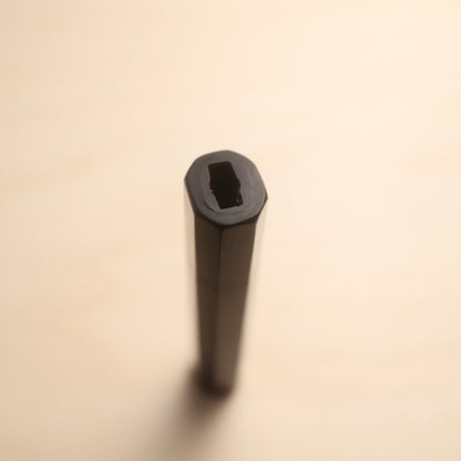 Handmade Octagonal Wa-Handle 135mm - Black Ebony with Double Buffalo Horn