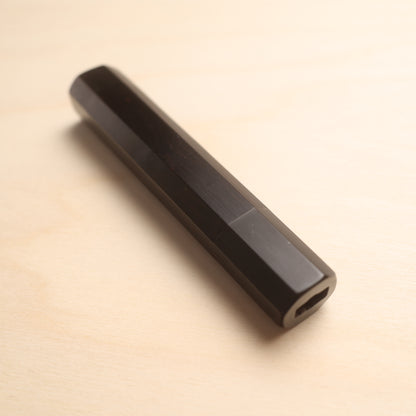 Handmade Octagonal Wa-Handle 135mm - Black Ebony with Double Buffalo Horn