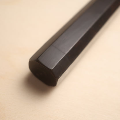 Handmade Octagonal Wa-Handle 135mm - Black Ebony with Double Buffalo Horn