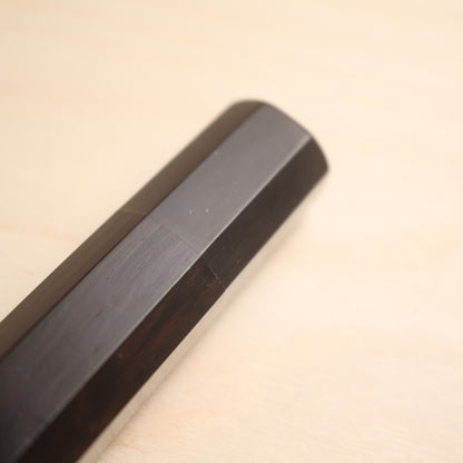 Handmade Octagonal Wa-Handle 135mm - Black Ebony with Double Buffalo Horn