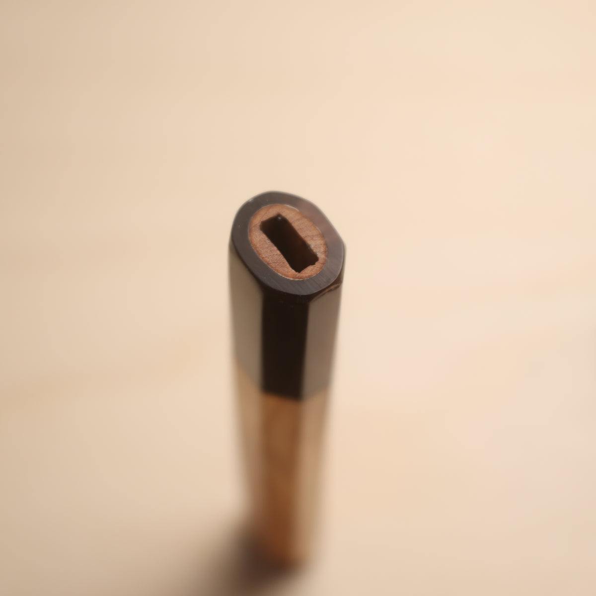 Handmade Octagonal Wa-Handle 150mm - Natural Hardwood & Buffalo Horn (Ebony / Rosewood / Maple)