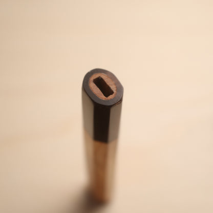 Handmade Octagonal Wa-Handle 150mm - Natural Hardwood & Buffalo Horn (Ebony / Rosewood / Maple)