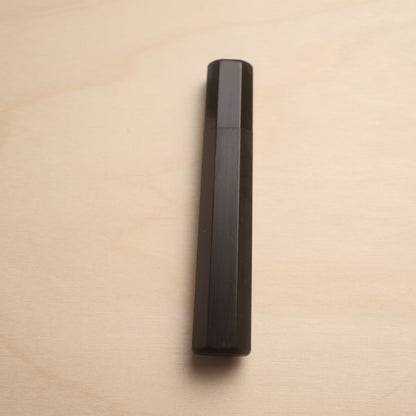 Handmade Octagonal Wa-Handle 135mm - Black Ebony with Black Buffalo Horn Ferrule