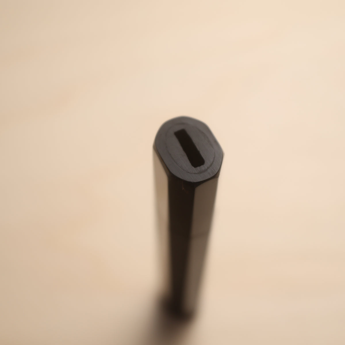 Handmade Octagonal Wa-Handle 135mm - Black Ebony with Black Buffalo Horn Ferrule