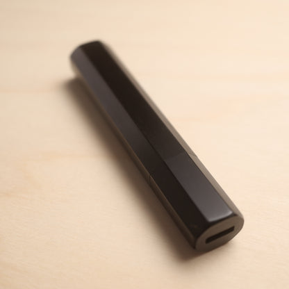 Handmade Octagonal Wa-Handle 135mm - Black Ebony with Black Buffalo Horn Ferrule