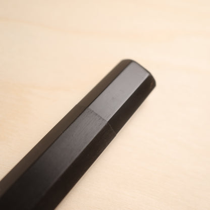 Handmade Octagonal Wa-Handle 135mm - Black Ebony with Black Buffalo Horn Ferrule