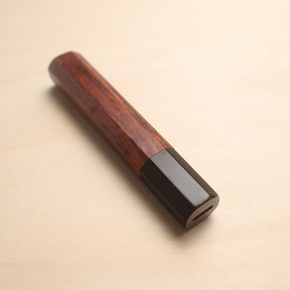 Handmade Octagonal Wa-Handle 138mm - Natural Hardwood & Buffalo Horn (Ebony / Rosewood)