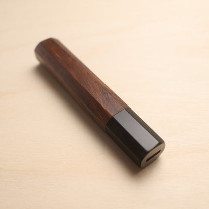 Handmade Octagonal Wa-Handle 138mm - Natural Hardwood & Buffalo Horn (Ebony / Rosewood)