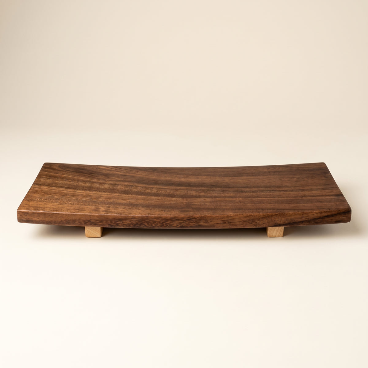 Fresh nigiri and sashimi artfully arranged on an authentic Japanese wooden sushi serving tray