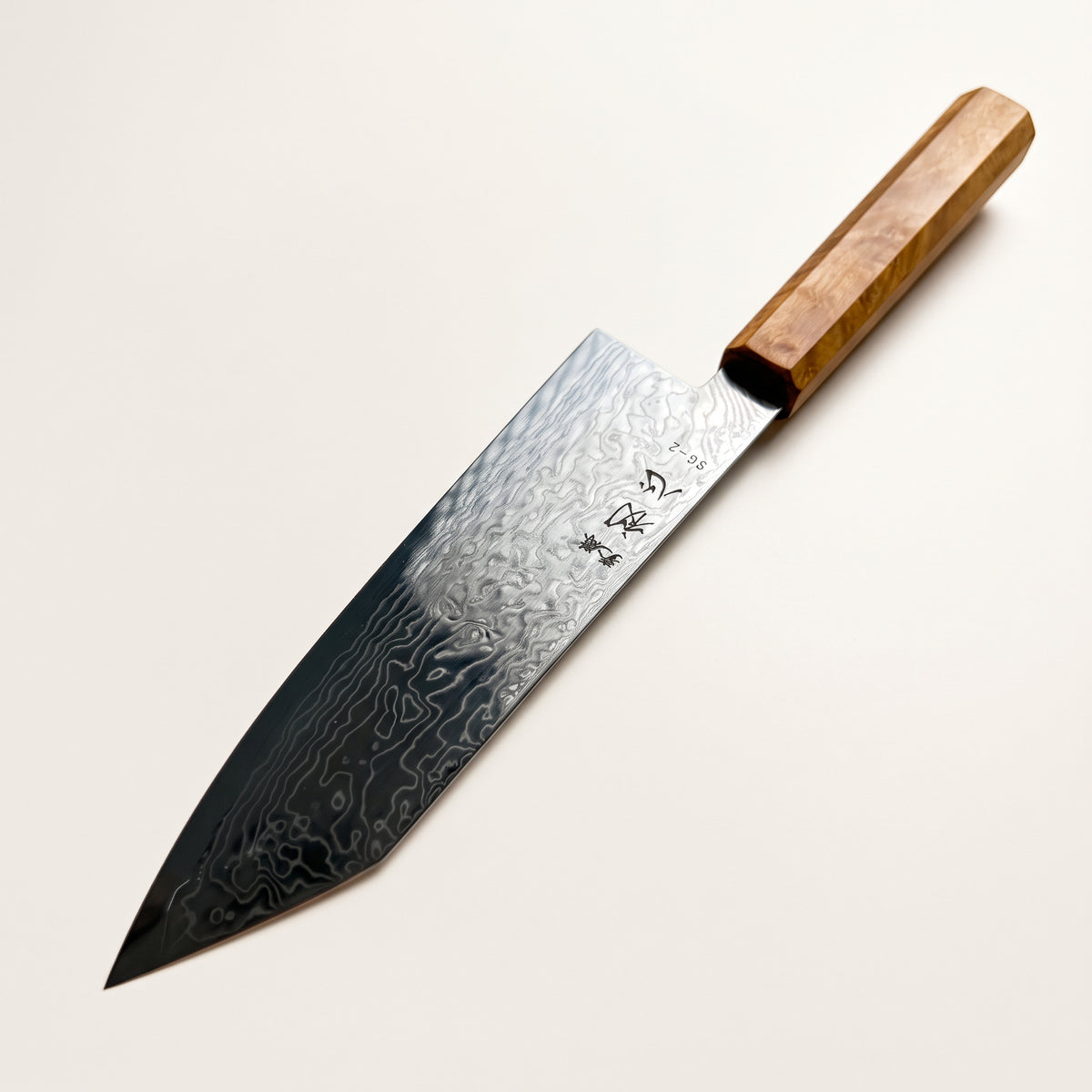 Hatsukokoro Ryuhyo SG2 Damascus Migaki Bunka 180mm to hakkakkei oribu uudo e no shuukyou image