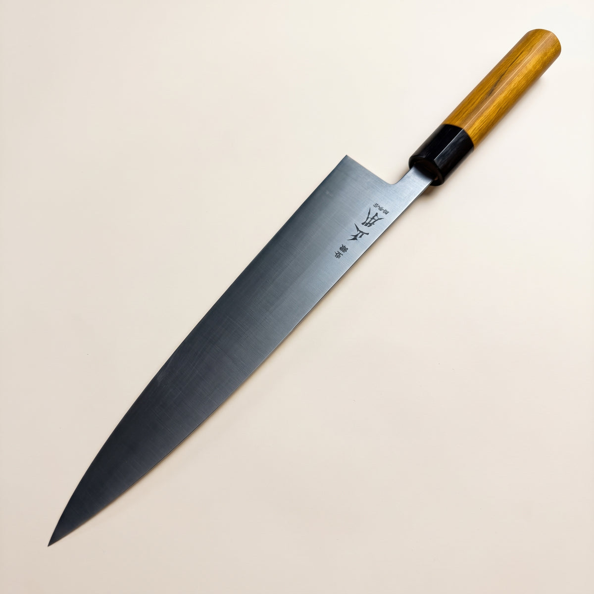 Masamoto KS3124 240mm White Steel Gyuto knife profile view
