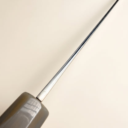 Top-down view of Japanese Kiritsuke spine joinery and hand-polished finishing detail